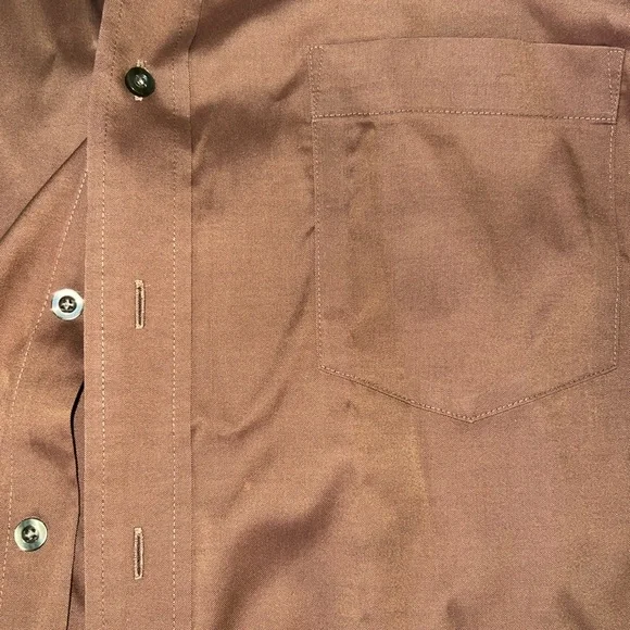 Michael Michael Kors Men’s Cinnamon Brown Button Down Long Sleeve Shirt, XL - Picture 5 of 7